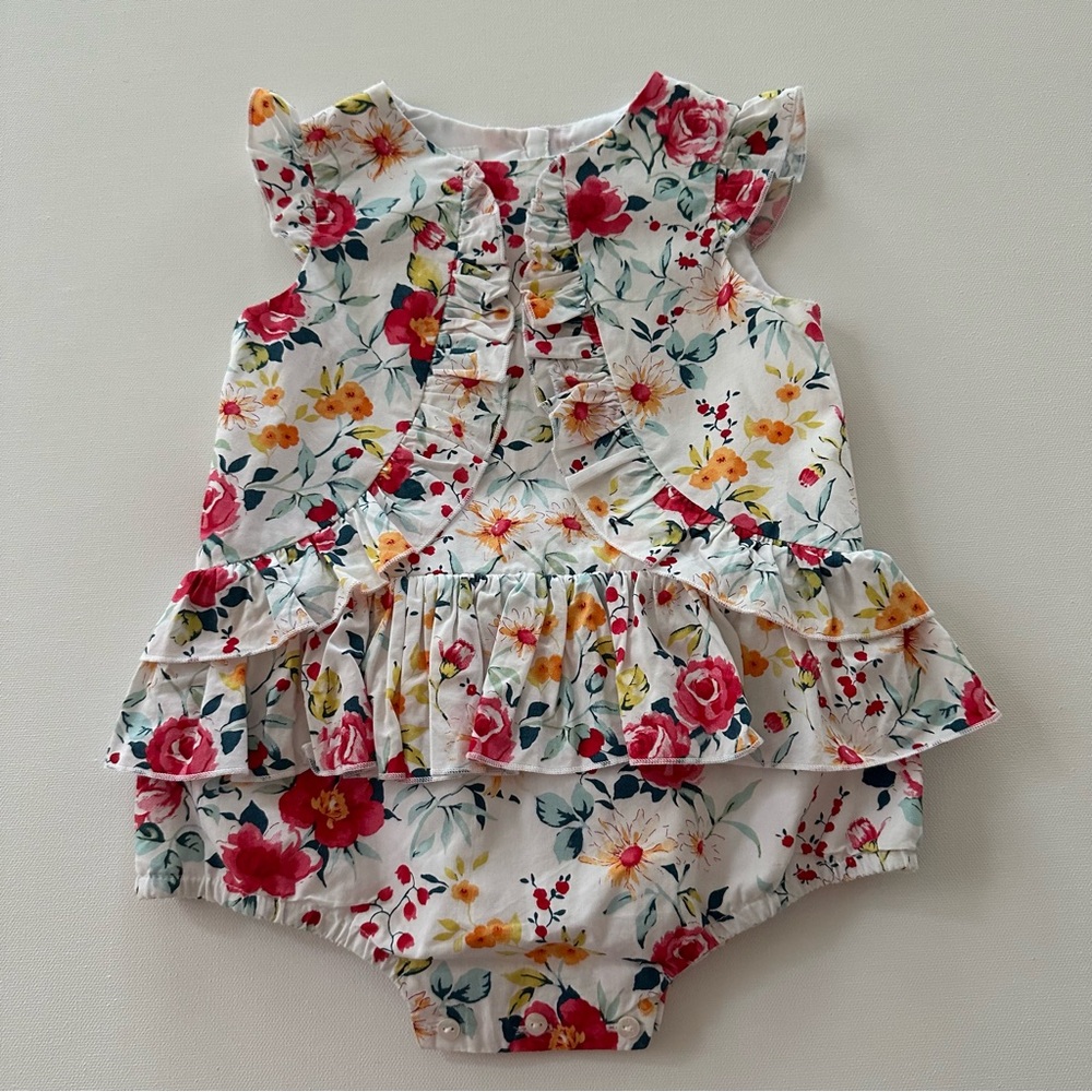Sarah Louise England 18 Months Baby Girl Floral Ruffle Romper
